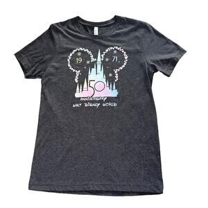 Disney 1971 Tee Shirt Cannes Festival 50th Anniversary Top Medium Gray Tie Dye